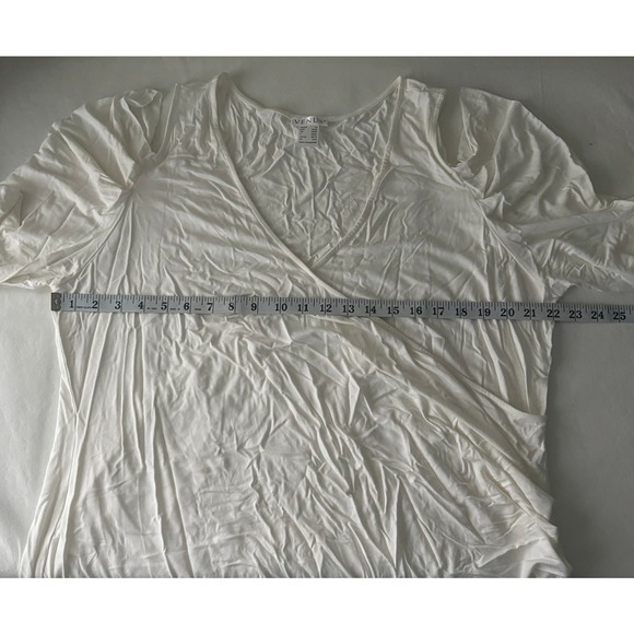 Venus Plus Size Draped SleeveTop in White Size 2X - Picture 9 of 10